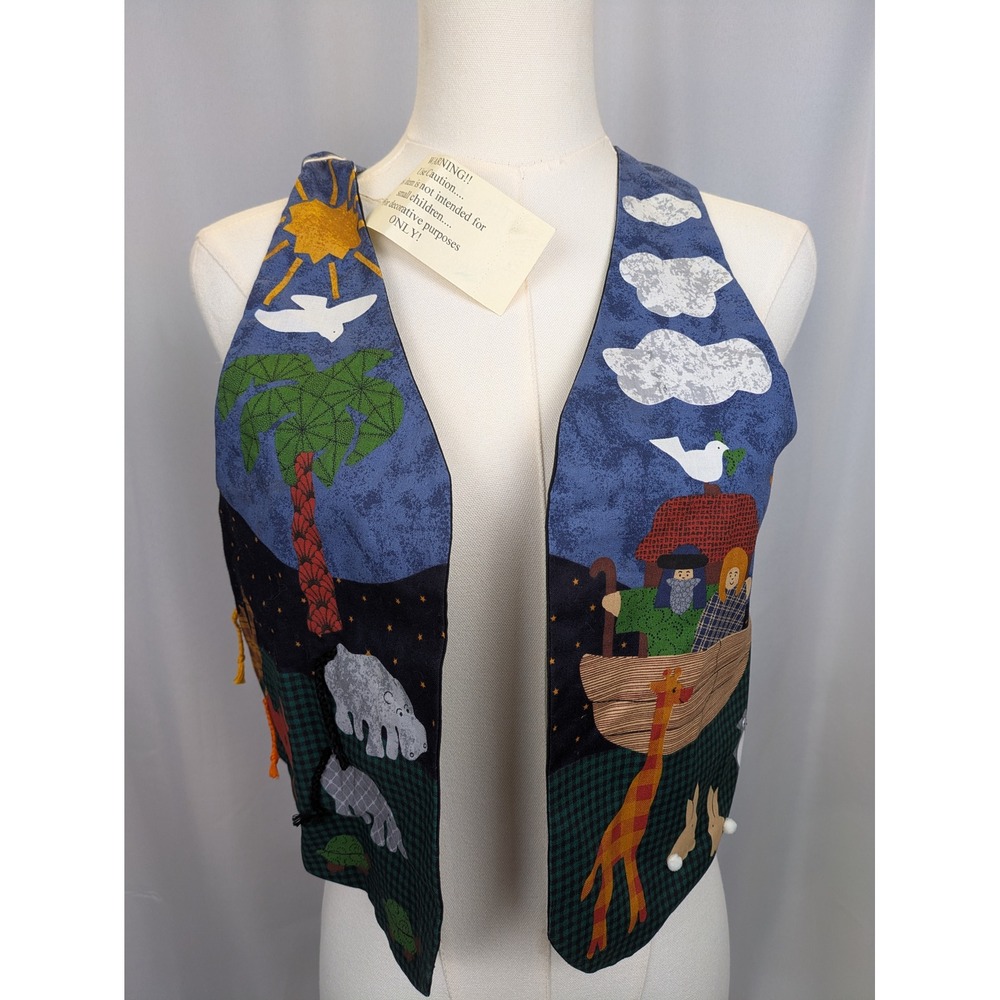 Handmade Noah's Ark Vest Medium‎ Bible Study Teacher Patchwork Folk Art Grandma